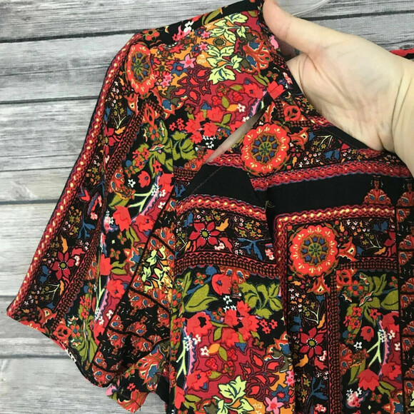 Topshop Women's Maternity Dress In Black Red Orange Floral Size 4 US/UK 8 $90 - Picture 4 of 4